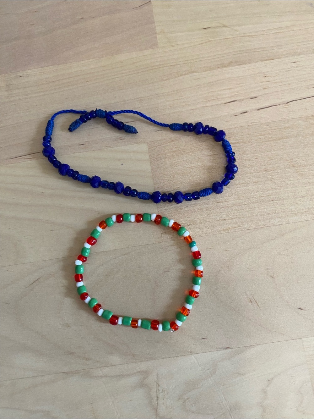 Beaded Bracelets Set - Blue and Multi-Color